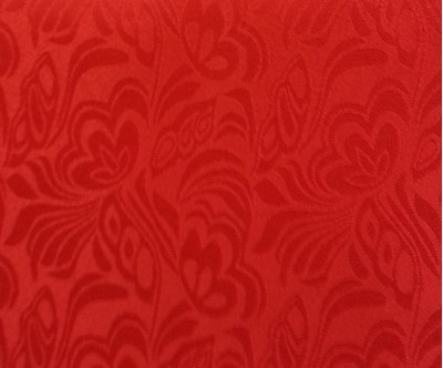 TB-FDN  提花桌布  枱布 100％滌  鬱金香-大紅 花瓣紋 正面照